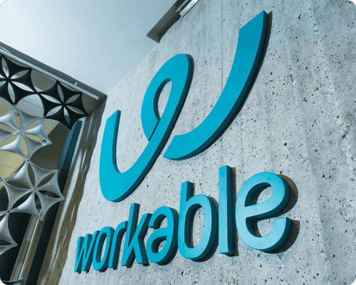 photo of Workable logo on the wall