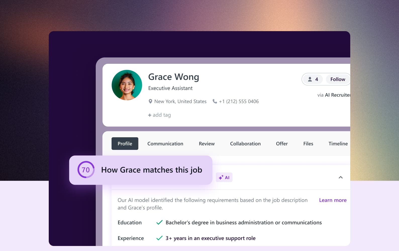 Candidate sourcing suite features
