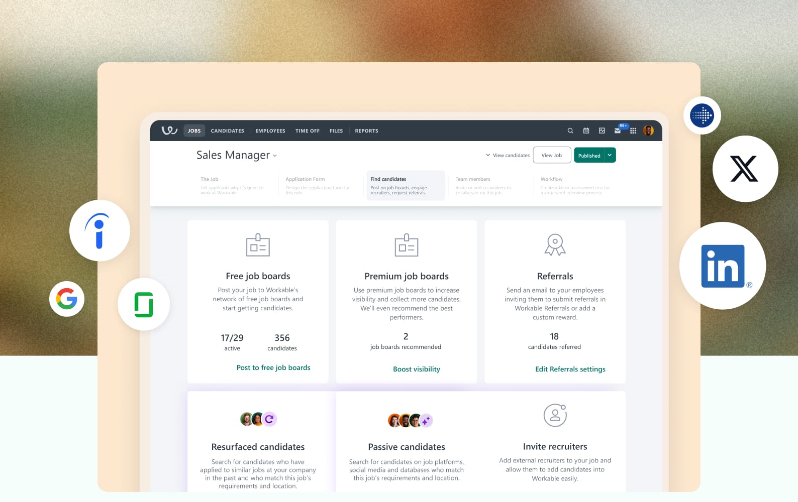 Candidate sourcing suite features
