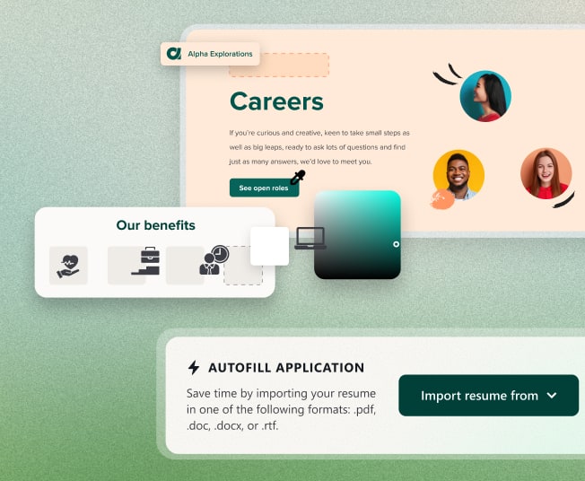 Branded careers page and candidate experience illustration