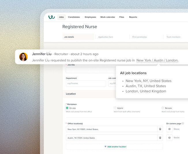 Multi-location hiring across facilities on Workable