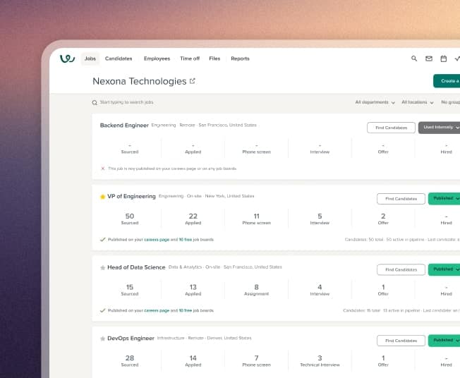 Pipeline & reporting on Workable image