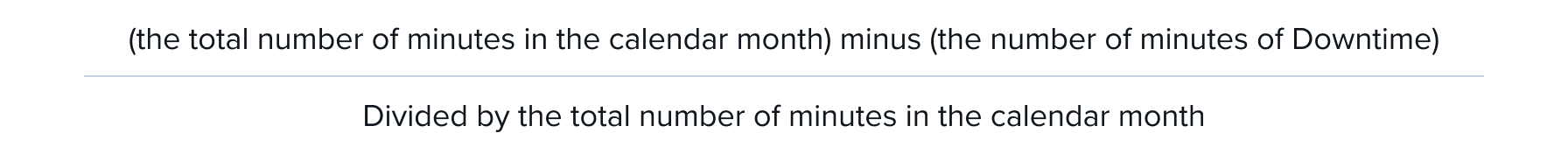 Monthly uptime percentage fraction