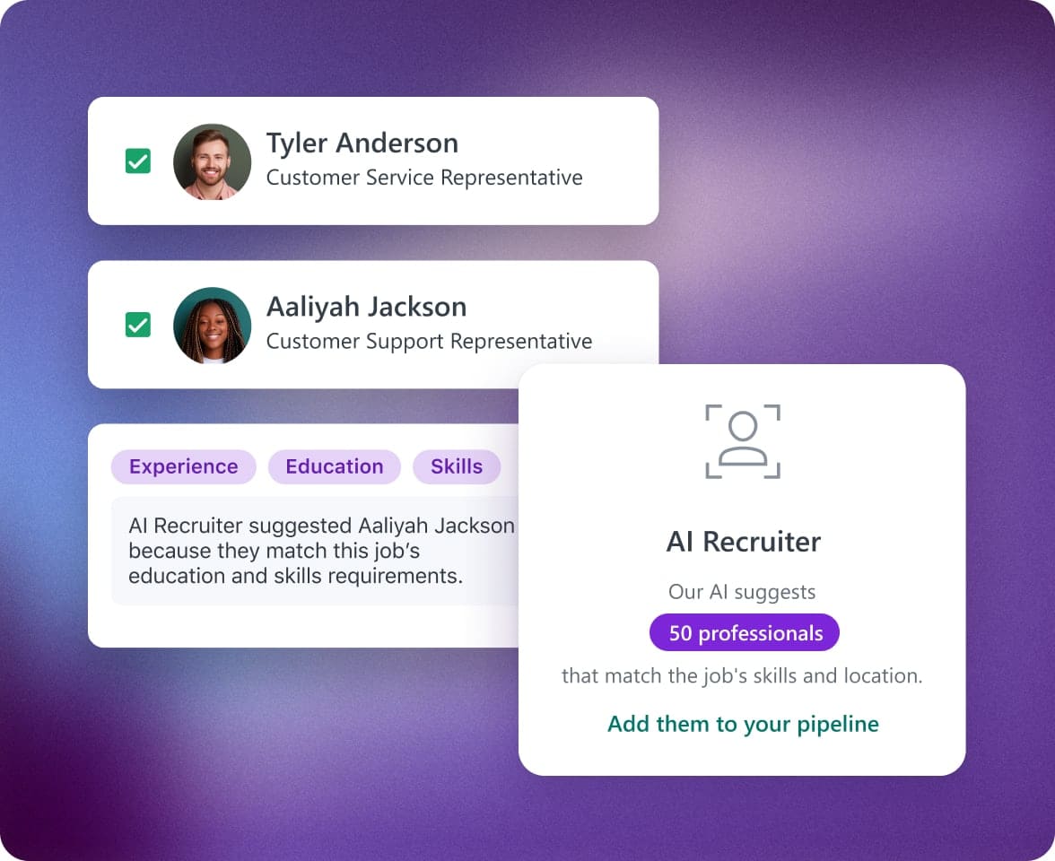 Workable graphic of AI Recruiter for Instant Sourcing